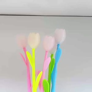 【1-3 Days Delivery】Tulip Silicone Gel Pen Changes Color When Exposed to light Water Pen Black 0.5mm Creative Flower Pen
