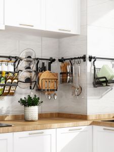 Stainless Steel Kitchen Wall Mounted Rack Holder Drill Hole Bowl Plate Drainage Shelf Home Use Storage Organizer Rack