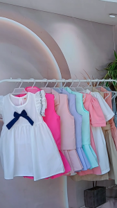 Elegant White Formal Dress Outift Korean Style Trendy Casual Party Collar Dress for 3-12Y Kids Girls