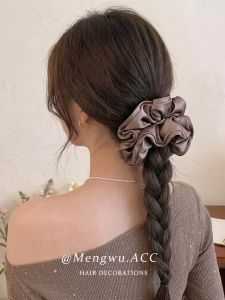MENGWU | Elegant Plain Hair Scrunchie Daily Use