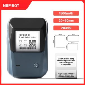 Máy In Nhiệt Cầm Tay Mini Niimbot B1 Máy In Nhãn Bluetooth Không Mực Tự Dính Với 1 Cuộn Giấy Để Làm Nhãn Dán