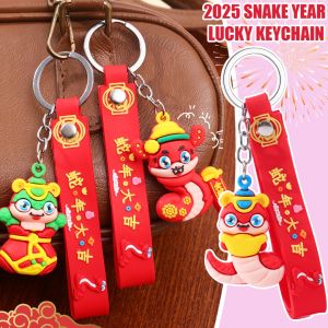 [Cutewomen2020] 2025 năm con rắn lá vàng kim phim hoạt hình cung hoàng đạo rắn Móc khóa may mắn và Mặt dây chuyền tốt lành Mặt dây chuyền năm mới