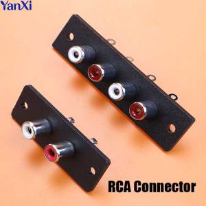 1/2/5pcs 2/4 Way RCA Female Jack Connector Terminal Wall Panel Plate Input Phono Chassis Socket Audio AV Adapter