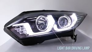 Honda HRV 15-19 Black Projector Headlamp w Bar [ 1 Pair Left & Right ]