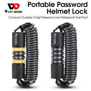 WEST BIKING Bicycle Lock Anti-theft Bike Password Lock Cable Helmet Lock Chain Backpack Cycling Lock Bike Accessories
