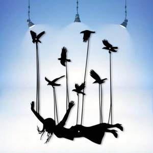 CIFbuy | CIFbuy Iron Art Wall Decor Flying Girl Metal Statue Artistic Mural For Studio Gallery Fantasy Home Decoration Gift For Dreamers