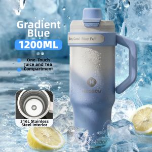 HEOSCU | Thermal Insulated Straw Mug Large Capacity