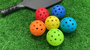 12pcs 74mm Pickleball Balls With Black Mesh Bag / 40 Holes Pickleball Hollow Ball