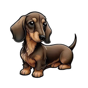 Hình Dán Xe Hơi Vinyl Hình Chó Dachshund Mini Dễ Thương Chống Thấm Nước Họa Tiết Động Vật Hoạt Hình Cho Laptop Ô Tô - Hình Dạng Không Đều