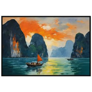Tranh treo tường dán tường Canvas phong cảnh quê hương sơn dầu. CGI-43