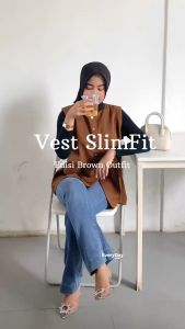 Bianca Vest Outer Rompi Wanita - Blazer Sleeveless Top - Cardigan Outerwear Basic Korean Style