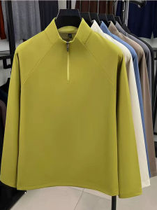 Áo Nỉ Cổ Đứng Dài Tay Dày Màu Trơn Thể Thao Chạy Bộ Ngoài Trời Khóa Kéo Thoáng Khí Nỉ Polyester Cotton 30%