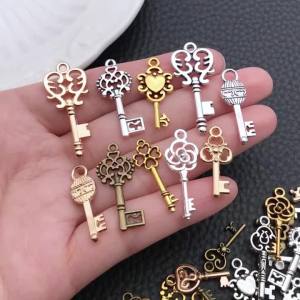Bộ Charm Khóa Mini Series 20/100 Chiếc Mạ Vàng Cổ Điển/đồng/vàng KC/bạc Sáng Chất Liệu Hợp Kim Kẽm Dùng Làm Đồ Trang Sức Thủ Công.