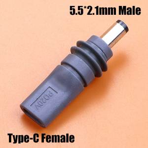 1Pcs DC5521 Male to DC 5.5*2.1mm USB Type-C Female Power Adapter Plug For Tarlink Mini PD100W Connector Charge Barrel Jack