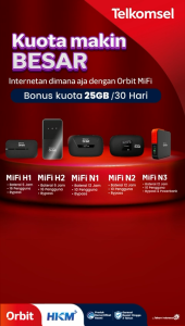 Telkomsel Orbit Mifi H1 H2 E5576 E5586 M21 M22 Portable Modem Wifi Unlock ALL Operator 4G Free 25GB 30Hari