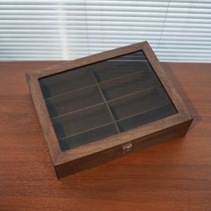 8-Position Black Walnut Wood Grain Sunglasses Storage Box Display Case Anti-Pressure Dustproof Multi-grid Vintage High-end