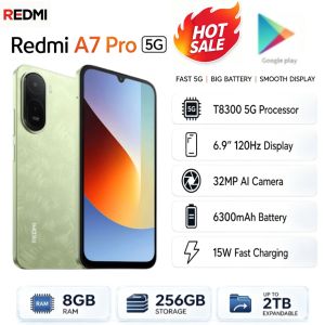 Redmi | 2026 new Redmi A7 Pro 5G Smartphone 8GB+256GB 6300mAh Battery 6.9-inch 120Hz Display 32MP AI Camera 15W Charge IP52 USB-C