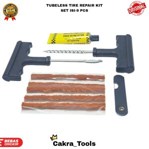 ALAT TAMBAL BAN TUBELESS SET 9 PCS / TUBELESS TIRE REPAIR KIT SET