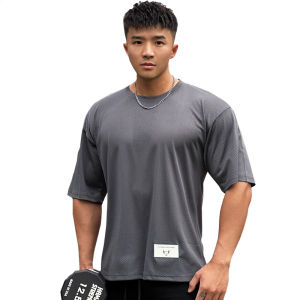 Loose Casual Muscle Fitness Brothers Short Sleeve Mens Running Sports T-Shirt Quick Dry Breathable Training Fashion Brand