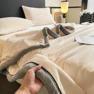 Nordic Style Plain Milk Velvet Thick Warm Blanket