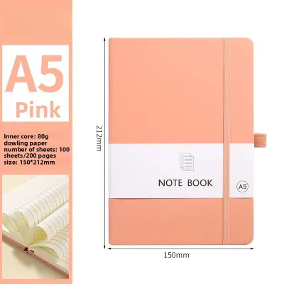 Portable A6 A5 Leather Notebook Elastic Band Student Loose Leaf Memory Book Synthetic Leather Real Skin Touch Feeling