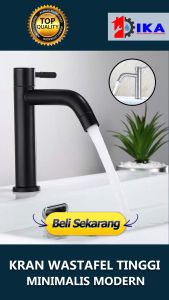 PROMO Kran Wastafel Hitam Keran Cuci Tangan Stainless SUS 304 / Kran Wastafel Hitam Kran Air Wastafel Tanam / Kran Cuci Piring Keran Wastafel Kran Air Model Angsa Bahan Stainless / Keran Air Wastafel Kran Bambu Stainless SUS 304