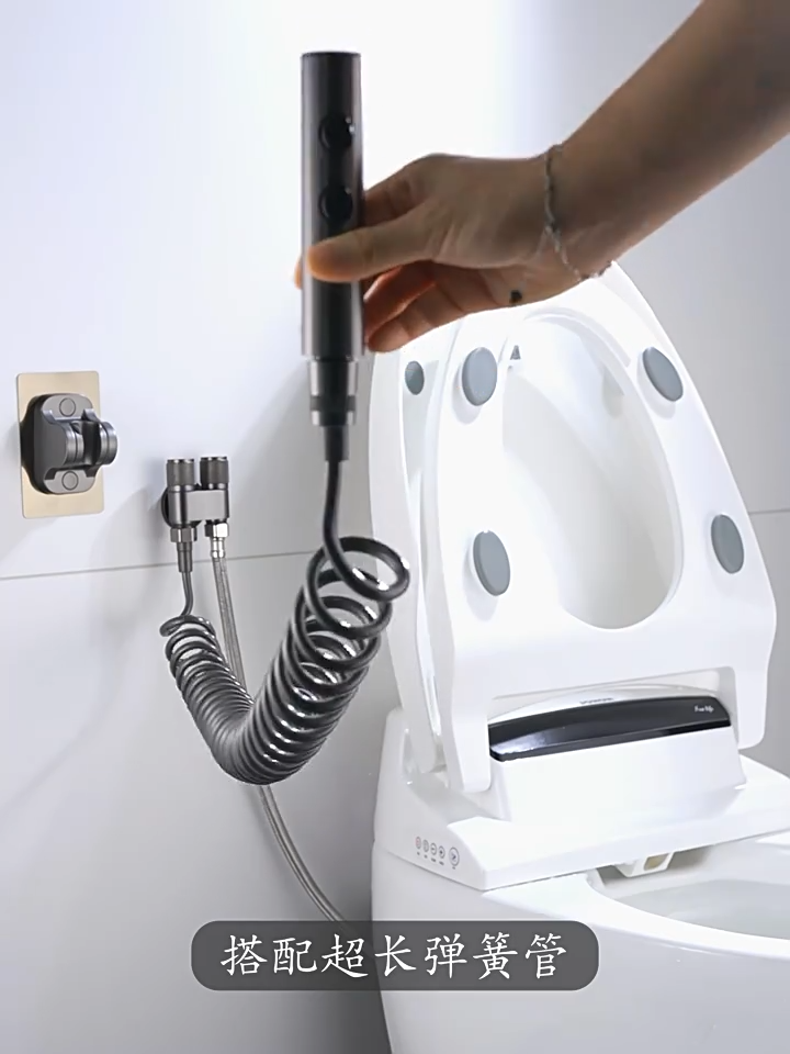 High Pressure Bidet Spray Toilet Set Flushing Spray Gun Toilet Bathroom 1 in 2 Out angle valve