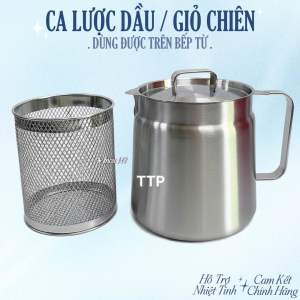 Ca lượt dầu / nồi chiên ngập dầu / ca nước có miệng rót 2L / ca inox 304.
