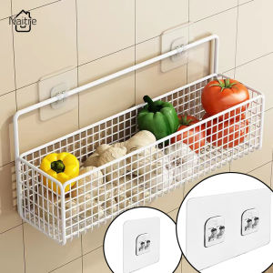 【Naitre】móc Kệ treo trong suốt Miếng dán cố định giá lưu trữ tường kẹp tự dính chắc chắn cho dụng cụ phòng tắm nhà bếp