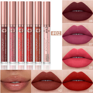 DUNUF 6 pcs ลิปสติก Matte กันน้ํา Long-Lasting Lip GLOSS Liquid Long-Lasting Non-Stick Matte Lip Glaze
