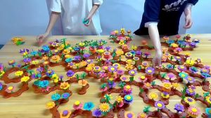 Childrens DIY versatile flower arrangement toys Parent Child Interactive Assembly Building Block Set