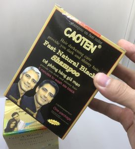 [HCM]Thuốc nhuộm gội đen hộp 10 gói giúp cho tóc bạc thành tóc đen Caoten
