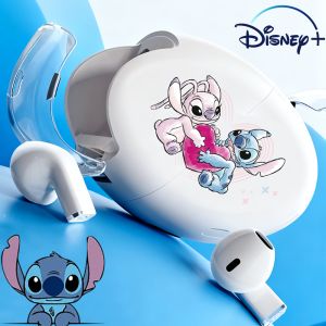 Disney K520 Heart-shaped Rotatable Stitch Earphones HD Call Touch Control HiFi Stereo Headsets Cute Angel Cartoon Music Earbuds