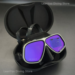 Apollo Style Pro Diving Mask with Neoprene Strap - Colorful Electroplated Tempered Glass Low Volume Freediving Goggles