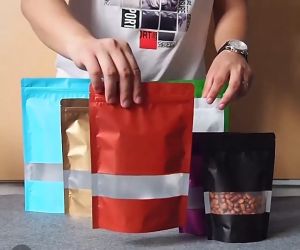 (10 Pcs) Standing Pouch Alumunium Windows Emas 9 x 13 | Kemasan Serbaguna | Kemasan Ziplock | Kemasan