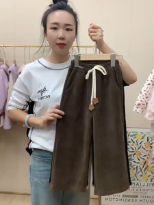 กางเกงเด็กผู้หญิง กางเกงขายาวเด็กผู้หญิงฤดูใบไม้ผลิและฤดูใบไม้ร่วง กางเกงขายาวทรงตรงหลวมสบายและทันสมัย
