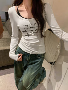 Unique Beautiful Spring Tight Fit Long Sleeve Womens T-shirt Inner Wear Base Shirt White Color Casual Style round Neck Top