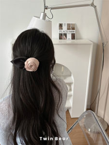 Handmade Silk Rose Hairpin 5 Colors Romantic French Style Womens Hair Accessories Side Clip Horizontal Hairband Headwear