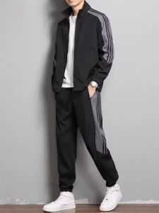 Bộ Đồ Thể Thao Nam Mùa Xuân Thu Mỏng Thường Ngày Ba Gậy Chống Gió Áo Khoác Ngoài Quần Dài Cạp Chun Áo Nỉ Dài Tay