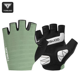 TOSUOD Summer Cycling Gloves Non-Slip Breathable Half-Finger Sports Gloves SBR Shock-Absorbing For Running Fishing Badminton