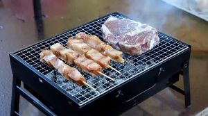 🐻DAILY2U🐻 BBQ 35cm/60cm Portable Foldable Outdoor Charcoal BBQ Grill Camping Picnic Stand Charcoal Barbeque Set Outdoor