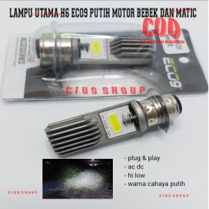 LAMPU LED UTAMA H6 ECO9 PNP AC DC HI-LOW UNTUK MOTOR BEBEK DAN MATIK WARNA PUTIH