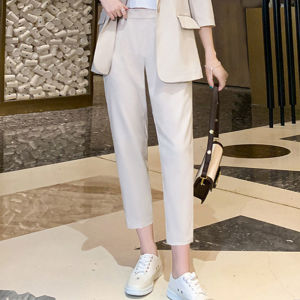 Fashionable Casual Womens Suit Set Two-Piece Ensemble Spring Summer New Style Age-Defying Polyester Fiber Mid-Sleeve Polo Neck