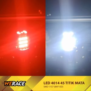 WERACE LED 4014 45 Titik Mata SMD 1157 BAY15D 1156 BA15S Lampu Mundur Rem Sein Motor Mobil CANBUS