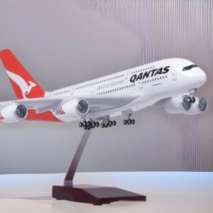 Mô Hình Máy Bay Qantas A380 Tỷ Lệ 47CM Có Đèn Và Bánh Xe Chất Liệu Nhựa Resin Đúc Đồ Chơi Giáo Dục Dành Cho Người Sưu Tầm