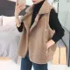 2022 Autumn/Winter New Women's Trendy Cropped Lamb Wool Vest Fashionable Shoulder Wear Outerwear from China. 