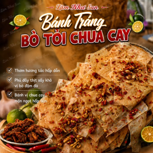 Hỏa tốc SG - Bánh tráng bò tỏi chua cay hấp dẫn