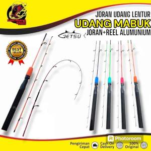 JORAN FIBER SOLID GETSU UDANG MABOK 120Cm-150Cm REEL ATOM TERPASANG SENAR ADA BONUS !
