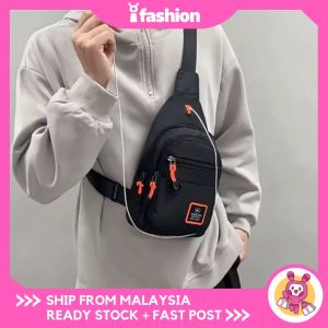 iFASHION 2110 READY STOCK Men Fashion Multifunctional casual Messenger Canvas Bag Mini Chest Shoulder Beg