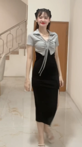 black dress for woman casual summer plus size puff sleeve mini fitted korean elegant cocktail dress